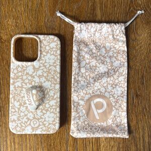 Loopy Beige Blossoms iPhone 14 Pro Max Phone Case